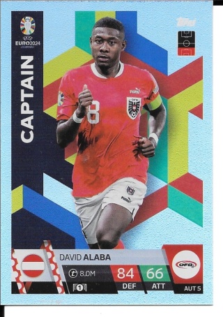 AUS5 David Alaba Austria Captain EURO 2024 Match Attax