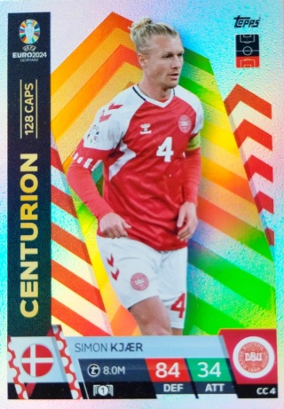 CC4 Simon Kjær Denmark Centurion EURO 2024 Match Attax