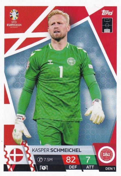 DEN1 Kasper Schmeichel Denmark Base EURO 2024 Match Attax