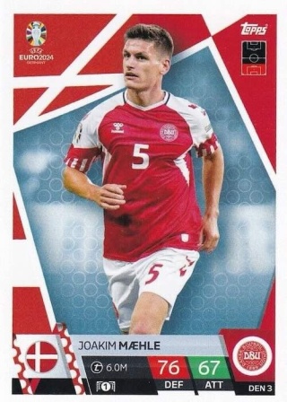 DEN3 Joakim Mæhle Denmark Base EURO 2024 Match Attax