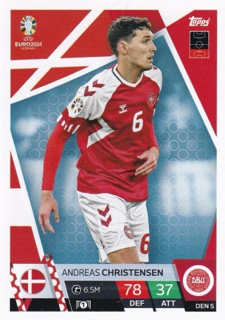 DEN5 Andreas Christensen Denmark Base EURO 2024 Match Attax