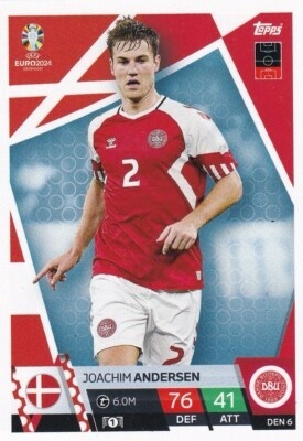 DEN6 Joachim Andersen Denmark Base EURO 2024 Match Attax