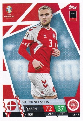 DEN7 Victor Nelsson Denmark Base EURO 2024 Match Attax