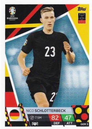 GER3 Nico Schlotterbeck Germany Base EURO 2024 Match Attax