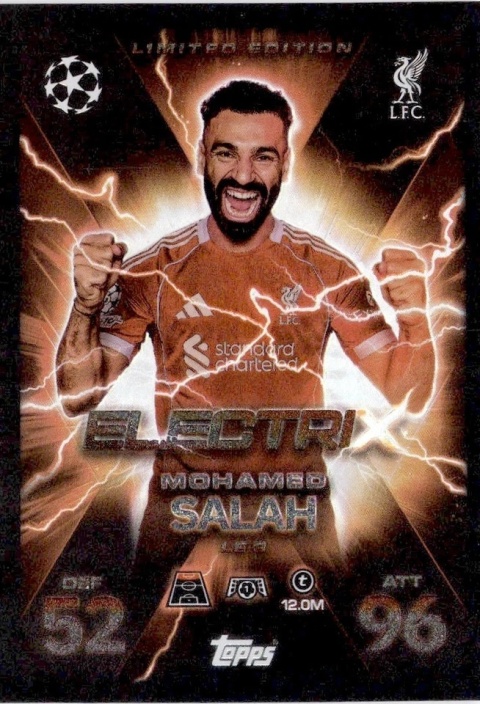 LE3 Mohamed Salah Liverpool LE ElectriX Match Attax Extra 2025/26