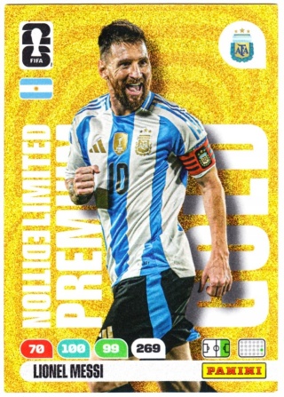 LEPG-LM Lionel Messi Argentina Limited Edition Premium Gold Panini FIFA World Cup 2026