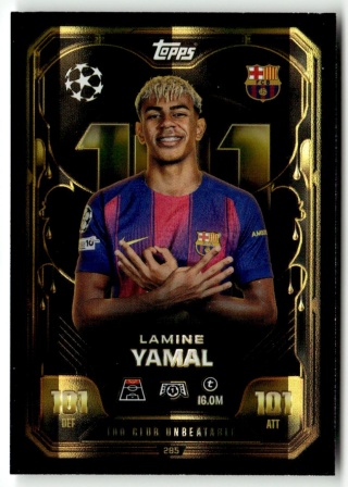 285 Lamine Yamal FC Barcelona 100 Club Match Attax Extra 2025/26