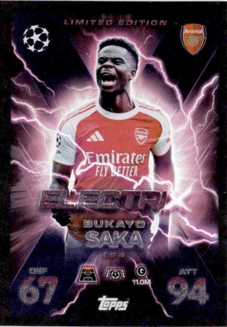 LE4 Bukayo Saka Arsenal LE ElectriX Match Attax Extra 2025/26