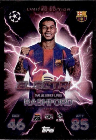 LE9 Marcus Rashford FC Barcelona LE ElectriX Match Attax Extra 2025/26