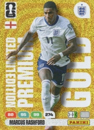 LEPG-MR Marcus Rashford England Limited Edition Premium Gold Panini FIFA World Cup 2026
