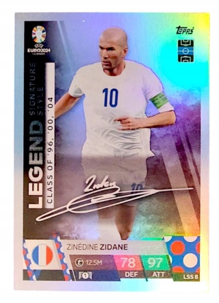 LSS8 Zinédine Zidane France Legend Signature Style EURO 2024 Match Attax
