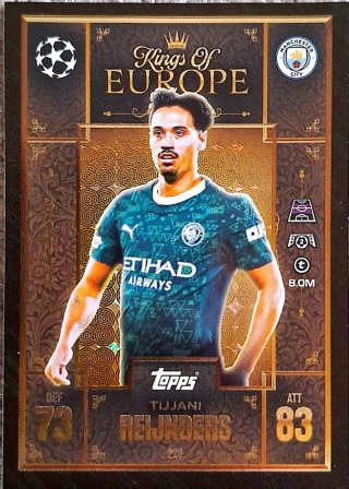 228 Tijjani Reijnders Manchester City Kings of Europe Match Attax Extra 2025/26