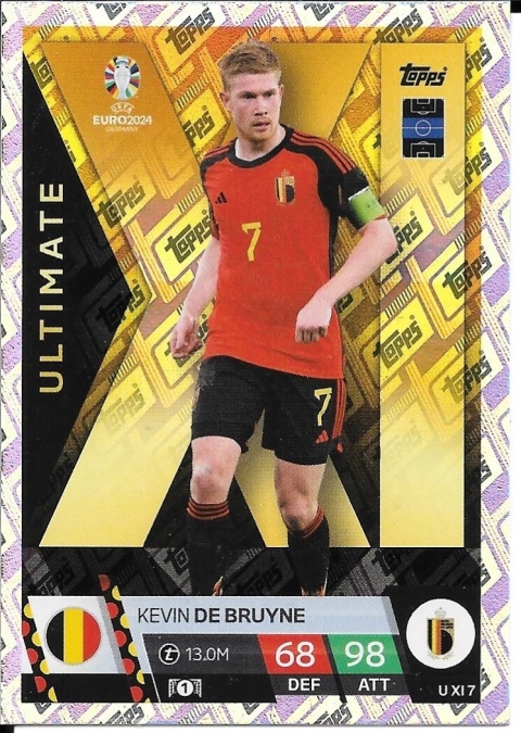 UXI7 Kevin De Bruyne Belgium Ultimate XI EURO 2024 Match Attax