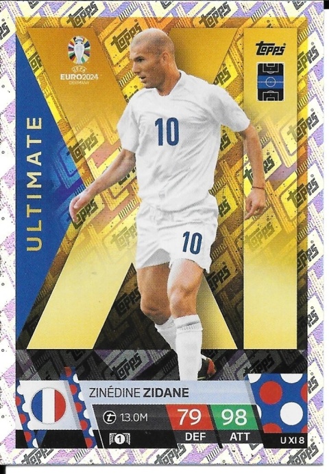 UXI8 Zinédine Zidane France Ultimate XI EURO 2024 Match Attax