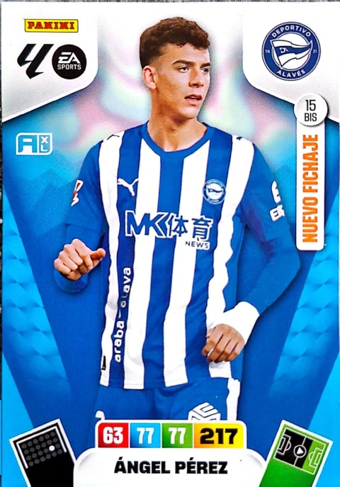 15bis Ángel Pérez Deportivo Alavés Base/Nuevo Fichaje La Liga 2025/25 Panini