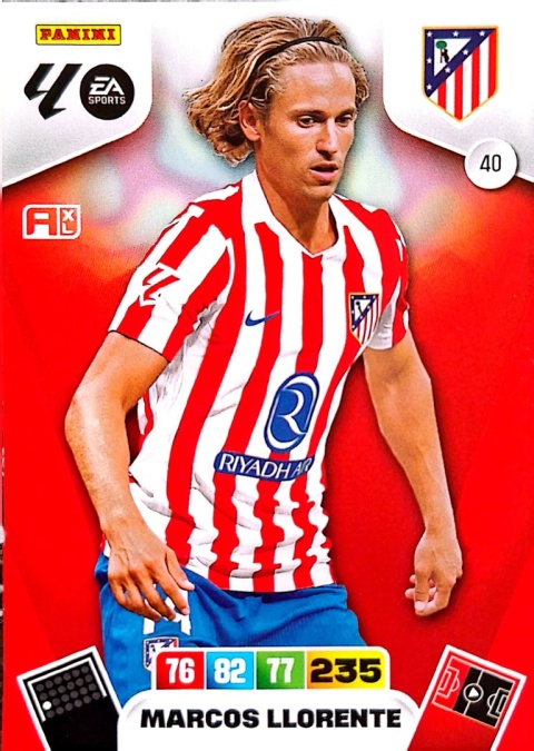 40 Marcos Llorente Atlético de Madrid Base La Liga 2025/25 Panini