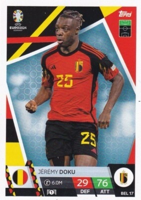 BEL17 Jérémy Doku Belgium Base EURO 2024 Match Attax