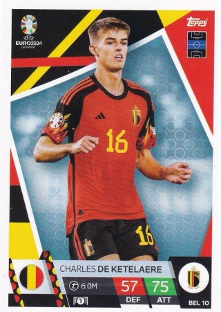 BEL10 Charles De Ketelaere Belgium Base EURO 2024 Match Attax