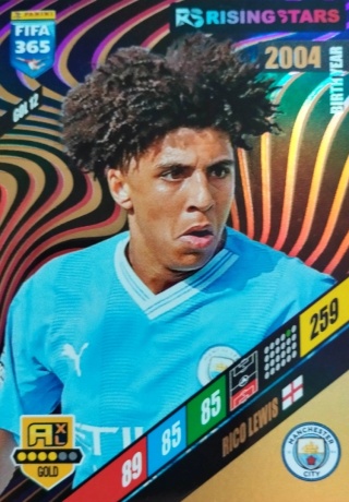 GOL12 Rico Lewis Manchester City Gold / Rising Star FIFA 365 2024