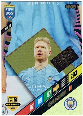 GOL31 Kevin De Bruyne Manchester City Gold / Giant FIFA 365 2024
