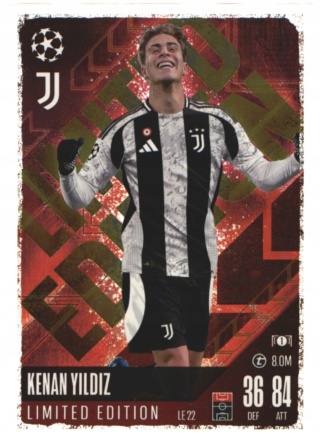 LE22 Kenan Yildiz Juventus Limited Edition Match Attax 2024/25