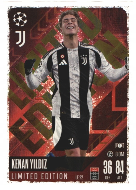 LE22 Kenan Yildiz Juventus Limited Edition Match Attax 2024/25
