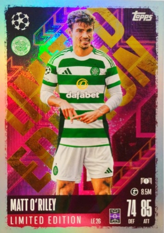 LE26 Matt O'Riley Celtic FC Limited Edition Match Attax 2024/25