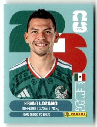 MEX15 Hirving Lozano Meksyk Base Naklejki FIFA World Cup 2026 Panini