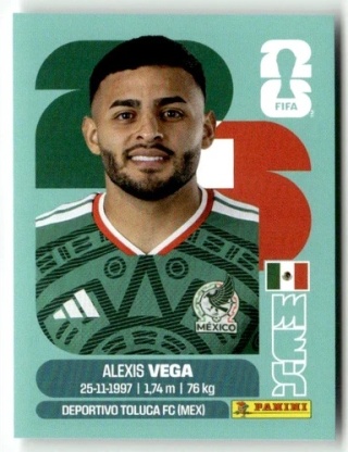 MEX18 Alexis Vega Meksyk Base Naklejki FIFA World Cup 2026 Panini