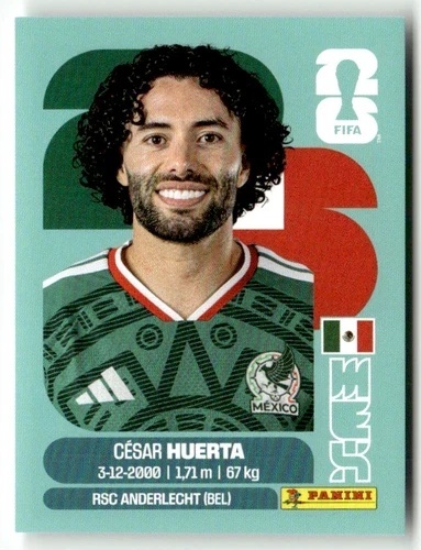 MEX20 Cesar Huerta Meksyk Base Naklejki FIFA World Cup 2026 Panini