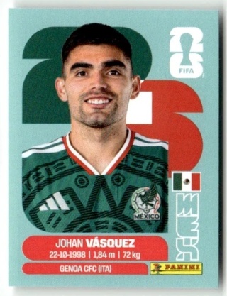 MEX3 Johan Vasquez Meksyk Base Naklejki FIFA World Cup 2026 Panini
