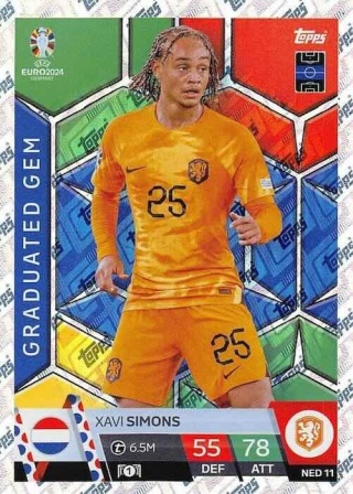 NED11 Xavi Simons Netherlands Graduated Gem EURO 2024 Match Attax