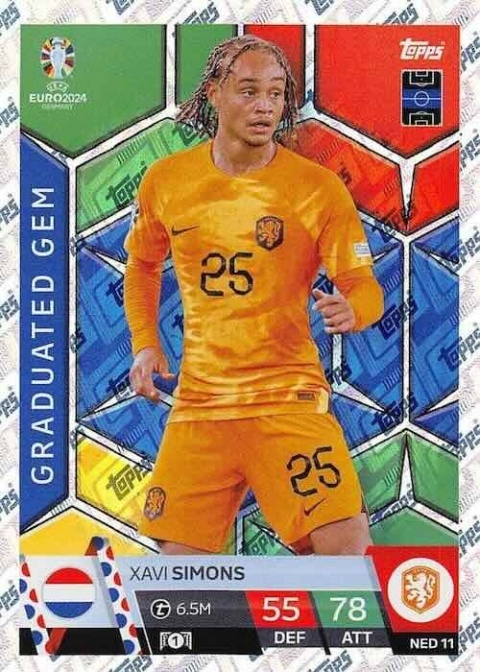 NED11 Xavi Simons Netherlands Graduated Gem EURO 2024 Match Attax
