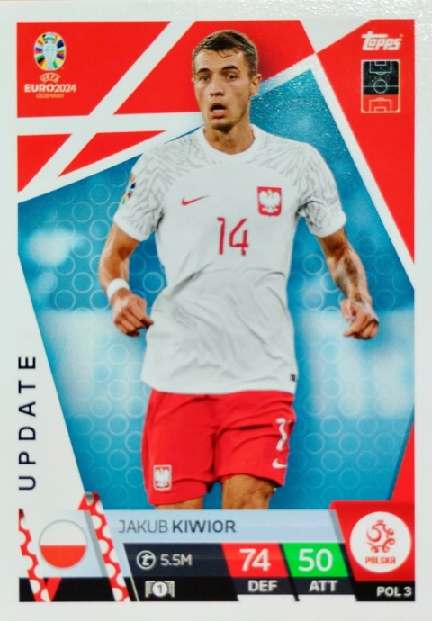 POL3 Jakub Kiwior Polska Qualifying Play-Off Winners EURO 2024 Match Attax