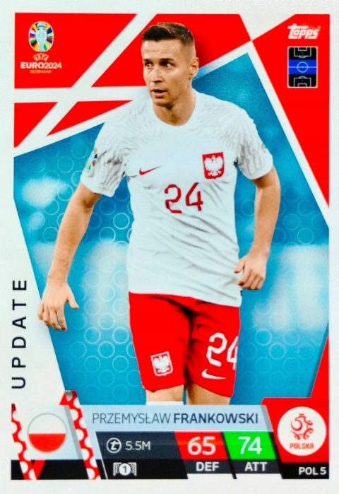 POL5 Przemyslaw Frankowski Polska Qualifying Play-Off Winners EURO 2024 Match Attax