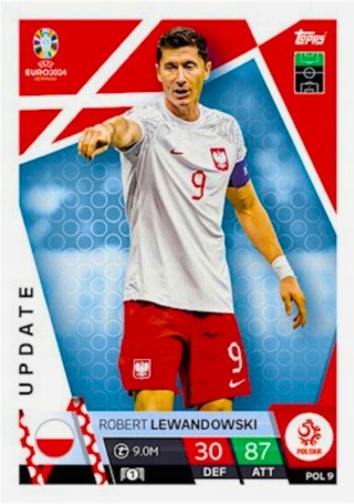 POL9 Robert Lewandowski Poland Qualifying Play-Off Winners EURO 2024 Match Attax
