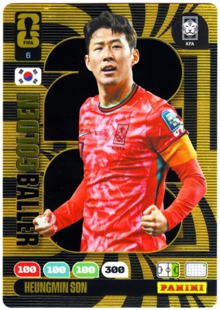 6 Son Heung-Min Korea Golden Baller Panini FIFA World Cup 2026
