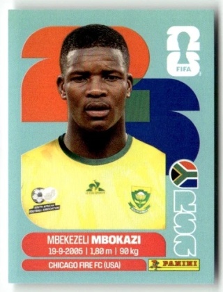RSA6 Mbekezeli Mbokazi RPA Base Naklejki FIFA World Cup 2026 Panini